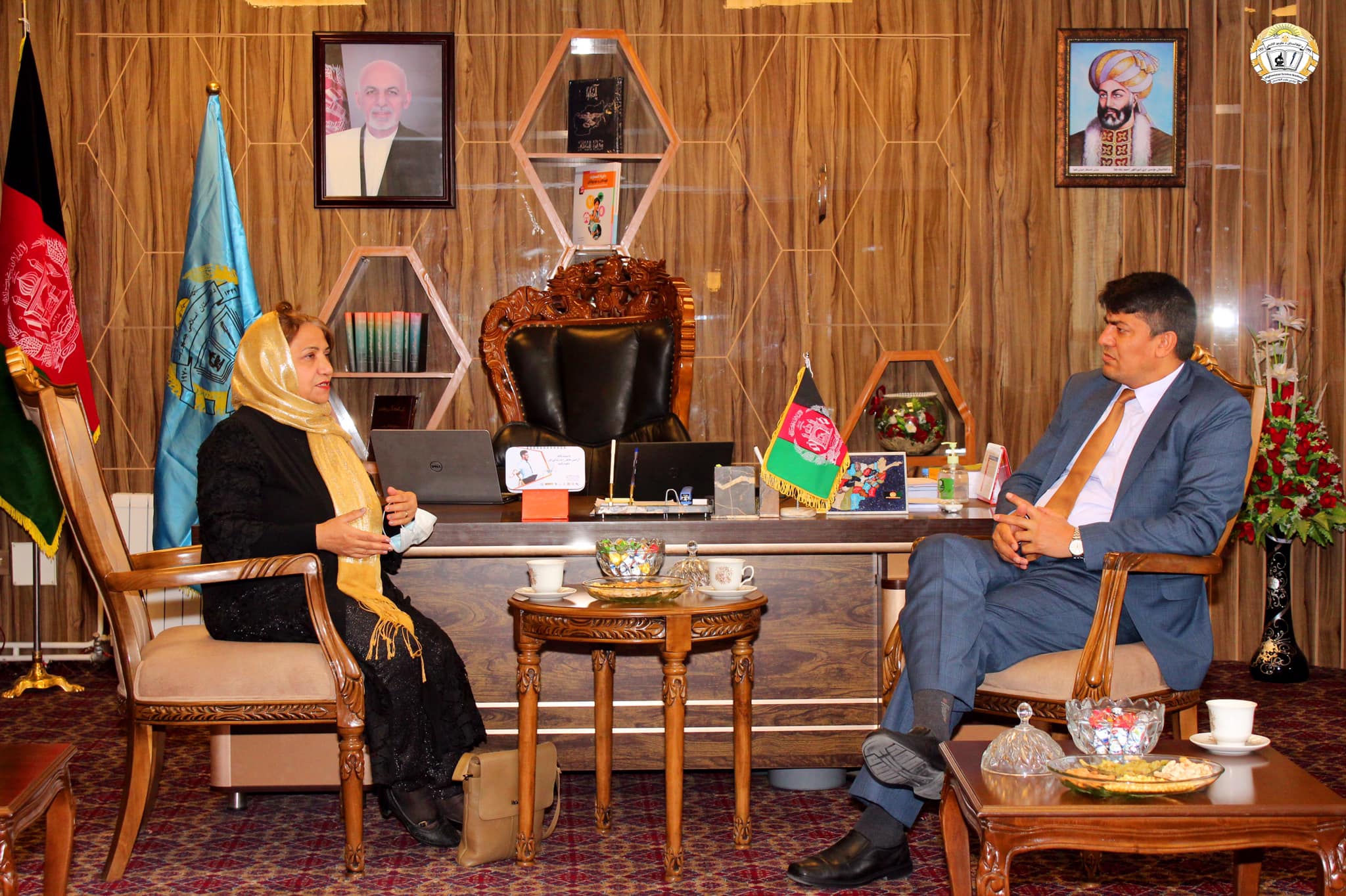 دیدار سرپرست اکادمی علوم افغانستان با خانم ‪ ‬دکتور الماز اولوی رییس بخش زبان و ادبیات اکادمی علوم آذربایجان